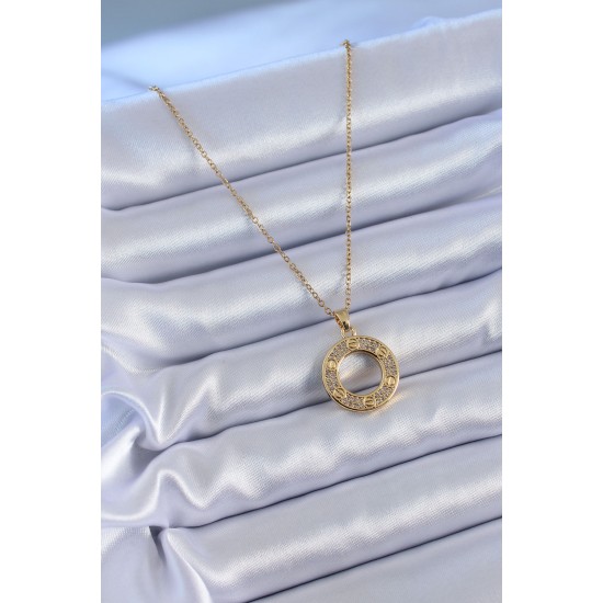 316L Çelik Gold Renk Zirkon Taşlı Cartier Model Kadın Kolye 316L Çelik Gold Renk Zirkon Taşlı Cartier Model Kadın Kolye