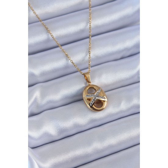 316L Çelik Gold Renk Zirkon Taşlı Kadın Kolye 316L Çelik Gold Renk Zirkon Taşlı Kadın Kolye