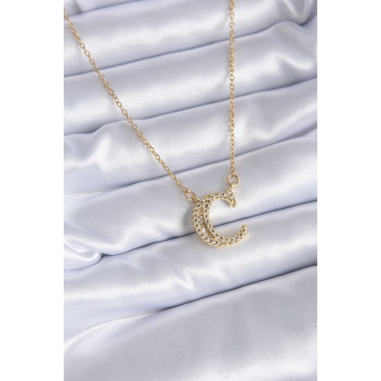 316L Çelik Gold Renk C Harf Model Zirkon Taşlı Kadın Kolye 316L Çelik Gold Renk C Harf Model Zirkon Taşlı Kadın Kolye