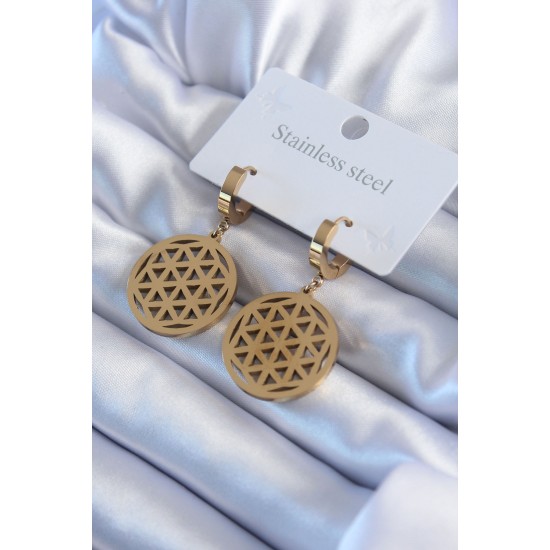 316L Çelik Gold Renk Lotus Model Kadın Küpe 316L Çelik Gold Renk Lotus Model Kadın Küpe