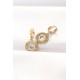 Pirinç Gold Renk Taşlı Oval Küpe Pirinç Gold Renk Taşlı Oval Küpe