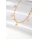 316L Çelik Taşlı Gold Renk Çoklu Çiçek Kolye 316L Çelik Taşlı Gold Renk Çoklu Çiçek Kolye