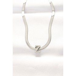 316L Çelik Z Harfli Silver Renk İtalyan Zincirli Kolye