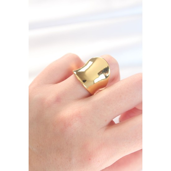 Gold Renk Ayarlanabilir Kavisli Ayna Yüzük Gold Renk Ayarlanabilir Kavisli Ayna Yüzük