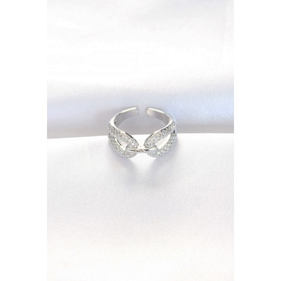 Zirkon Taşlı Silver Renk Ayarlanabilir Yüzük Zirkon Taşlı Silver Renk Ayarlanabilir Yüzük