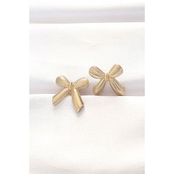 Pirinç Gold Renk Fiyonk Küpe