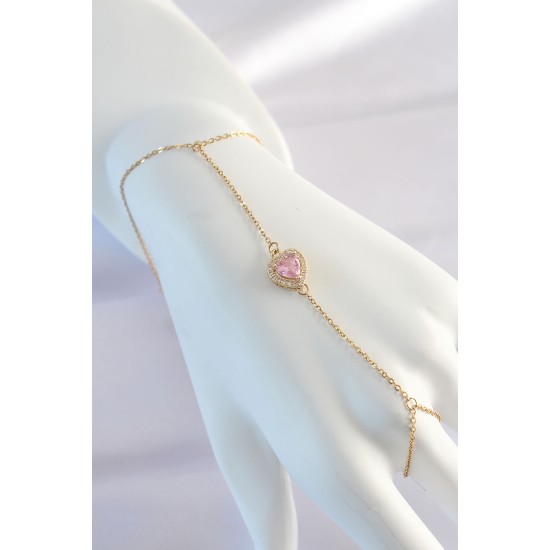 316L Çelik Gold Renk Pembe Zirkon Taşlı Kalp Model Şahmeran 316L Çelik Gold Renk Pembe Zirkon Taşlı Kalp Model Şahmeran