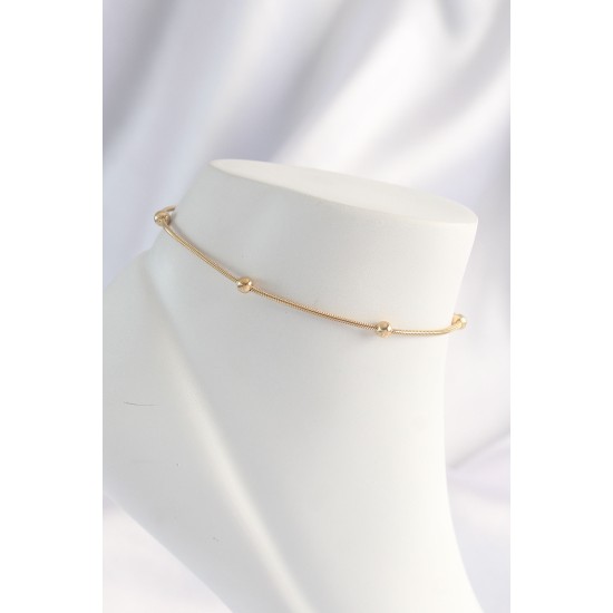 316L Çelik Gold Renk Minimal Topçuk Model Halhal 316L Çelik Gold Renk Minimal Topçuk Model Halhal