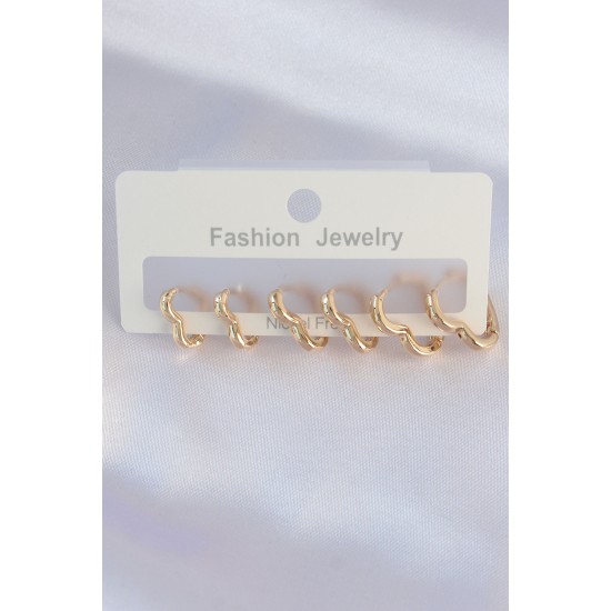 Pirinç Gold Renk Kalp Model Küpe Seti Pirinç Gold Renk Kalp Model Küpe Seti