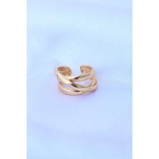 Pirinç Gold Renk Ayarlanabilir Sarmal Yüzük Pirinç Gold Renk Ayarlanabilir Sarmal Yüzük