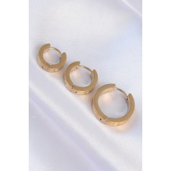 316L Çelik Gold Renk Model 3lü Halka Küpe