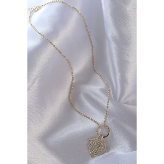 Pirinç Zirkon Taşlı Gold Renk Oval Detaylı Serenay Kolyesi Pirinç Zirkon Taşlı Gold Renk Oval Detaylı Serenay Kolyesi