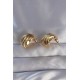 Pirinç Gold Renk Tırtıklı Bombe Model Küpe Pirinç Gold Renk Tırtıklı Bombe Model Küpe