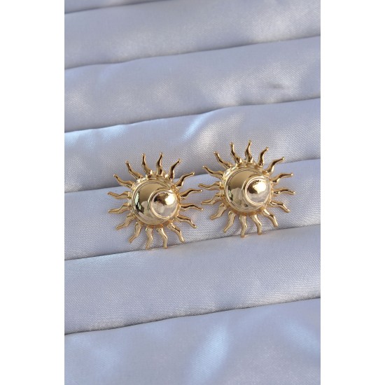 316L Çelik Gold Renk Güneş Model Küpe 316L Çelik Gold Renk Güneş Model Küpe