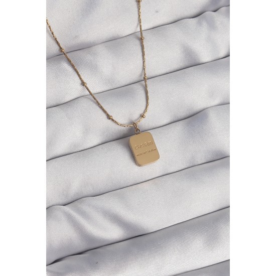 316L Çelik Gold Renk Kare Charm Model Kolye 316L Çelik Gold Renk Kare Charm Model Kolye