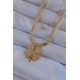 316L Çelik Gold Renk Çift Zincir Yonca Model Kolye 316L Çelik Gold Renk Çift Zincir Yonca Model Kolye