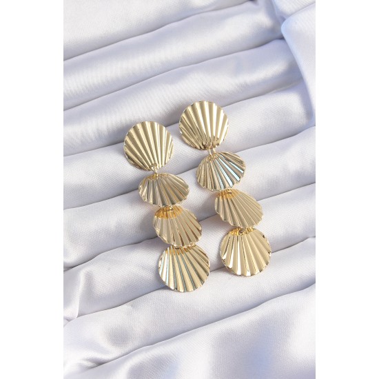Pirinç Gold Renk Deniz Kabuğu Model Sallantılı Küpe Pirinç Gold Renk Deniz Kabuğu Model Sallantılı Küpe