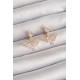 Pirinç Gold Renk Zirkon Taşlı V Model Küpe Pirinç Gold Renk Zirkon Taşlı V Model Küpe