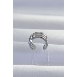 Pirinç Gümüş Renk Yonca Earcuff Küpe