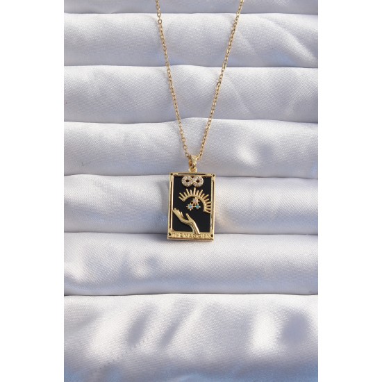 316L Çelik Zincir Gold Renk Sonsuzluk Detay Zirkon Taşlı Tarot Kolye 316L Çelik Zincir Gold Renk Sonsuzluk Detay Zirkon Taşlı Tarot Kolye