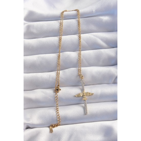 316L Çelik Zincir Gold Renkli Zirkon Taşlı Elif Harf Model Anka Kuşu Kolye 316L Çelik Zincir Gold Renkli Zirkon Taşlı Elif Harf Model Anka Kuşu Kolye