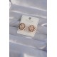 XUPİNG Rose Renk Oval Zirkon Taşlı Burgu Model Küpe XUPİNG Rose Renk Oval Zirkon Taşlı Burgu Model Küpe