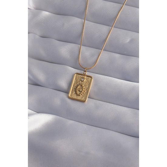 316L Çelik Zincir Gold Renk Zirkon Taşlı Göz Figür Tarot Kolye 316L Çelik Zincir Gold Renk Zirkon Taşlı Göz Figür Tarot Kolye