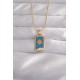 316L Çelik Gold Renk Mavi Mineli Güneş Model Tarot Kolye 316L Çelik Gold Renk Mavi Mineli Güneş Model Tarot Kolye