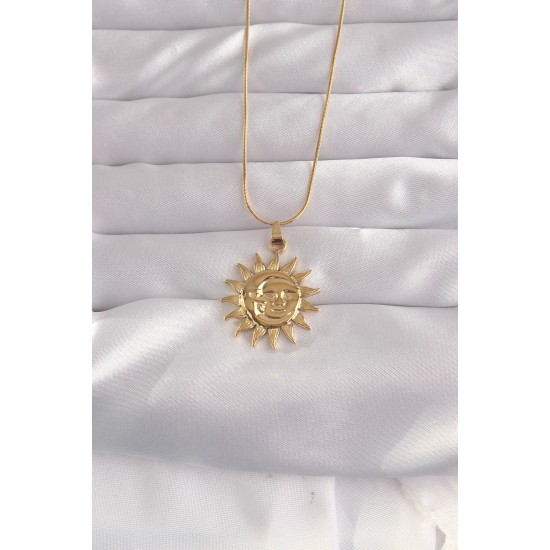 316L Çelik Gold Renk Güneş Figür Vintage Kolye 316L Çelik Gold Renk Güneş Figür Vintage Kolye