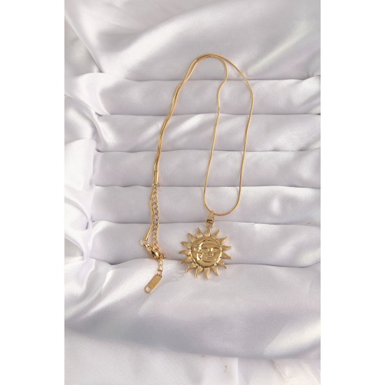 316L Çelik Gold Renk Güneş Figür Vintage Kolye 316L Çelik Gold Renk Güneş Figür Vintage Kolye