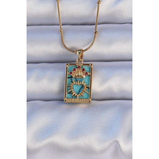 316L Çelik Gold Renk Mermer Desenli Renkli Zirkon Taşlı Kalp Figürlü Tarot Kolye 316L Çelik Gold Renk Mermer Desenli Renkli Zirkon Taşlı Kalp Figürlü Tarot Kolye
