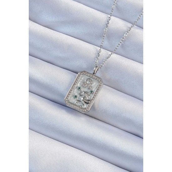 316L Çelik Zincir Gümüş Renk Zirkon Taşlı Aslan Figürlü Tarot Kolye 316L Çelik Zincir Gümüş Renk Zirkon Taşlı Aslan Figürlü Tarot Kolye