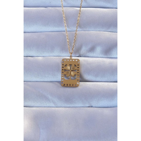 316L Altın Renk İşlemeli Yonca Model Vintage Kolye 316L Altın Renk İşlemeli Yonca Model Vintage Kolye