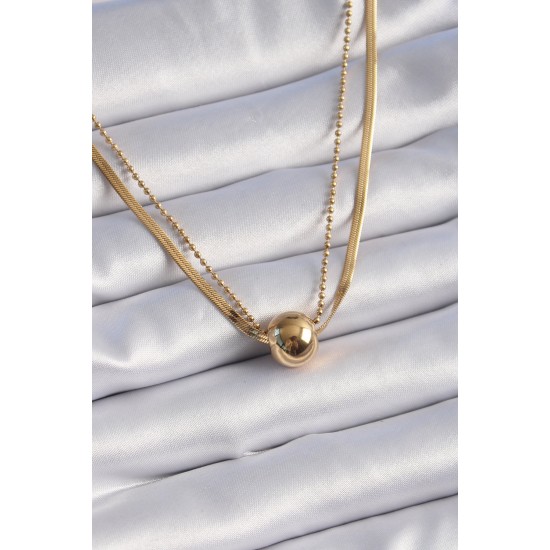 316L Çelik Gold 2'li İtalyan Zincir Model Top Model Kadın Kolye 316L Çelik Gold 2'li İtalyan Zincir Model Top Model Kadın Kolye