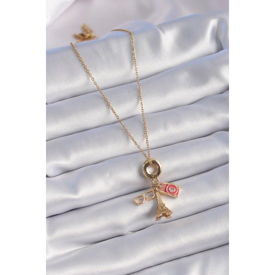 316L Çelik Gold Renk Eyfel Kulesi Fotoğraf Makinesi Figür Charm Model Kadın Kolye 316L Çelik Gold Renk Eyfel Kulesi Fotoğraf Makinesi Figür Charm Model Kadın Kolye