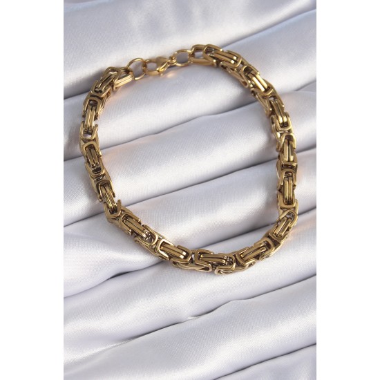 316L Çelik Gold Renk Kral Zincir Model Erkek Bileklik 316L Çelik Gold Renk Kral Zincir Model Erkek Bileklik