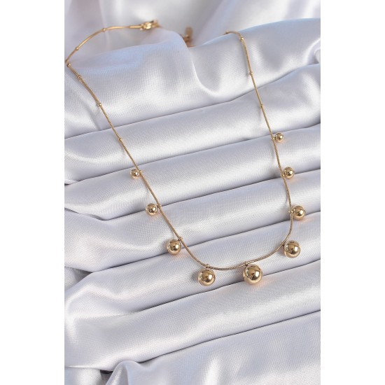 316L Çelik Gold Renk Top Model Kadın Kolye 316L Çelik Gold Renk Top Model Kadın Kolye