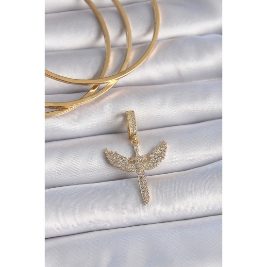 Pirinç Gold Renk Zirkon Taşlı Mikail Model Ajda Charm Pirinç Gold Renk Zirkon Taşlı Mikail Model Ajda Charm