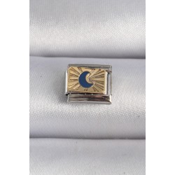 316L Çelik Gümüş Renk Gold Hilal İşlemeli Nomination Charm