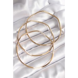 316L Çelik Gold Renk 65 mm Zikzak Model Ajda Bilezik