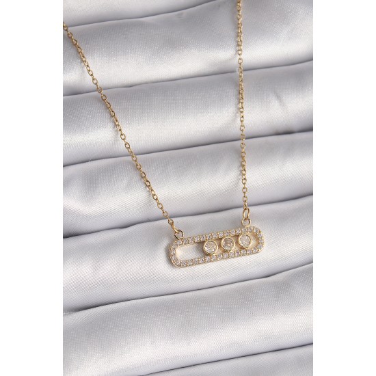 316L Çelik Gold Renk Zincir Zirkon Taşlı Messika Model Kadın Kolye 316L Çelik Gold Renk Zincir Zirkon Taşlı Messika Model Kadın Kolye