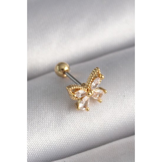 316L Çelik Gold Renk Zirkon Taşlı Kelebek Tragus Piercing 316L Çelik Gold Renk Zirkon Taşlı Kelebek Tragus Piercing