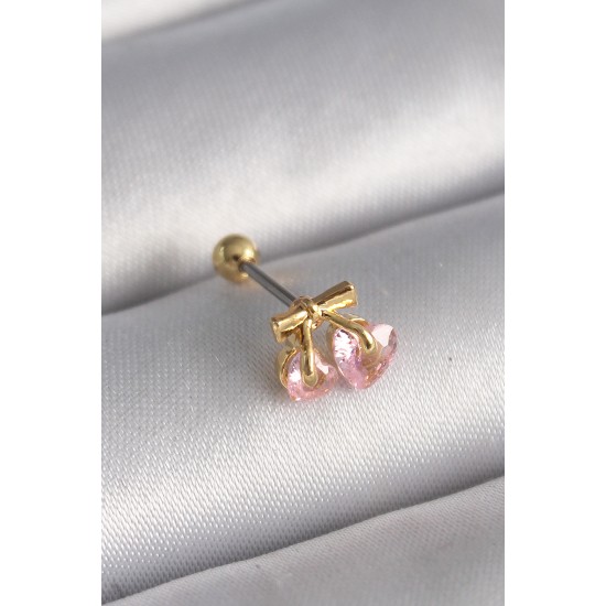 316L Çelik Gold Renk Pembe Zirkon Taşlı Kalp Tragus Piercing 316L Çelik Gold Renk Pembe Zirkon Taşlı Kalp Tragus Piercing