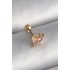 316L Çelik Gold Renk Pembe Zirkon Taşlı Kelebek Tragus Piercing