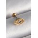 316L Çelik Gold Renk Zirkon Taşlı Göz Tragus Piercing 316L Çelik Gold Renk Zirkon Taşlı Göz Tragus Piercing
