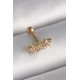 316L Çelik Gold Renk Zirkon Taşlı Yonca Tragus Piercing 316L Çelik Gold Renk Zirkon Taşlı Yonca Tragus Piercing