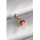316L Çelik Gold Renk Kırmızı Mineli Kalp Tragus Piercing 316L Çelik Gold Renk Kırmızı Mineli Kalp Tragus Piercing