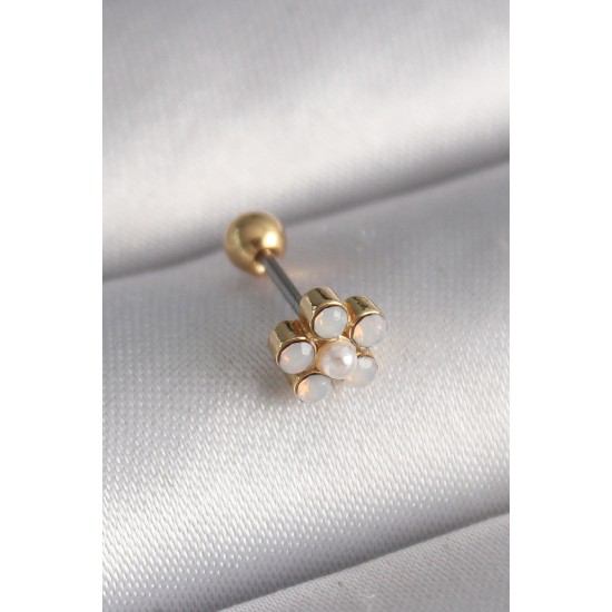 316L Çelik Gold Renk Zirkon Taşlı Çiçek Model Tragus Piercing 316L Çelik Gold Renk Zirkon Taşlı Çiçek Model Tragus Piercing