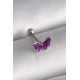 316L Çelik Gümüş Renk Mor Kelebek Model Tragus Piercing 316L Çelik Gümüş Renk Mor Kelebek Model Tragus Piercing