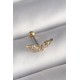 316L Çelik Gold Renk Zirkon Taş Detay Kanat Model Tragus Piercing 316L Çelik Gold Renk Zirkon Taş Detay Kanat Model Tragus Piercing